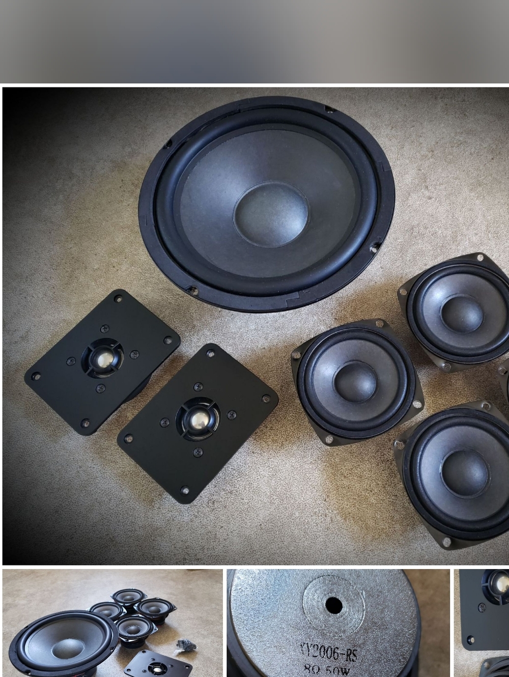 Assorted Black Speaker Drivers and Tweeters Collection